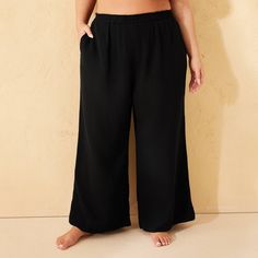 From the beach to a bonfire under the stars, these Gauze Cover-Up Pants from Shade & Shore™ are a go-to pick on vacay days. These solid-color cover-up pants feature soft textured detailing for an on-trend look. Made of sheer cotton gauze fabric for comfortable wear, these cover-up pants include a full elastic waistband for a snug fit. Plus, side pockets add a functional detail to your look. Shade & Shore™: Made for the sun & fit for fun. Relaxed Fit Bottoms With Pockets For Vacation, Black Wide Leg Pants With Relaxed Fit For Vacation, Black Relaxed Fit Wide Leg Pants For Vacation, Black Beach Bottoms With Pockets, Black Bottoms With Pockets For Beach Season, Black Full-length Beach Pants, Black Full Length Bottoms For Vacation, Black Straight Leg Beach Bottoms, Black Full-length Pants For Vacation