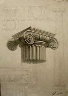 an architectural drawing of a corin column