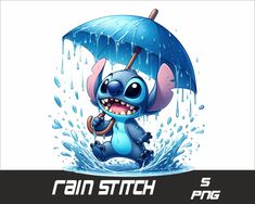 a cartoon elephant holding an umbrella in the rain