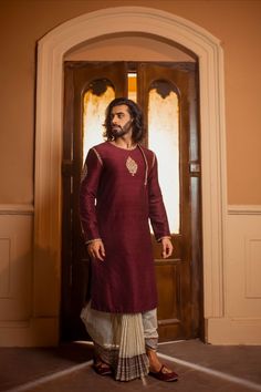 completely organic raw silk kurta made by an indian fashion designer for those whole loves indian ethnic designs and fashion. Traditional Kurta For Men, Silk Kurta For Men, Wedding Dress For Boys, Raw Silk Kurta