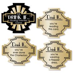 four different types of labels with the words drink if, you're reading this card