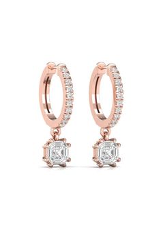 Item Code ER-2 Metal Type Rose Gold Metal Karat 18 kt Diamond Natural Diamond Shape Round & Asscher (Illusion) Diamond Ct 1.10 ct Diamond Color FG Diamond Clarity VS Earring Length 24.4 mm Earring Width 6.5 mm Introducing the round and asscher illusion cut diamond gold hoop earring, a timeless and elegant pair of earrings that are sure to make a lasting impression. These earrings feature an round ans asscher hoop design, with round and asscher illusion cut natural diamonds elegantly set in a pol Diamond-cut Diamond Hoop Earrings In Rose Gold, Diamond Cut Rose Gold Hoop Earrings, Rose Gold Diamond Hoop Earrings With Brilliant Cut, Rose Gold Diamond-cut Hoop Earrings, Rose Gold Hoop Earrings With Brilliant Cut Diamonds, Rose Gold Vvs Clarity Fine Jewelry Hoop Earrings, Formal Rose Gold Hoop Earrings With Prong Setting, Rose Gold Diamond Hoop Earrings With Prong Setting, Rose Gold Hoop Diamond Earrings With Prong Setting