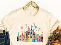 Unique Family Disney Shirts, Disney Princess Tshirt Ideas, Disney Tshirt Ideas Families, Family Disney Shirts Ideas, Family Shirt Ideas, Disney Princess Shirt, Disney Princess Tee, Disney 2025