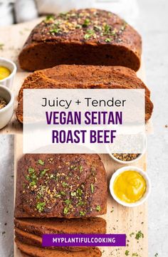 This juicy and tender vegan roast beef is made from seitan, giving it a delicious meaty texture! A delicious holiday main that even meat eaters will adore. Vegan Seitan, Protein Pasta, Meatless Main Dishes