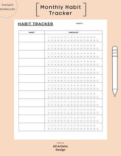 habit tracker printable a4