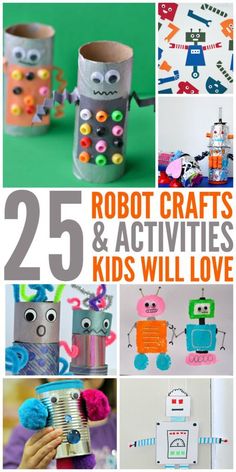 Are your kids looking for some fun activities this summer? We have 25 awesome Robot Crafts and Activities that they will love! On the next rainy day – or really hot day – pull these out and let your kids get creative with all these fun robots! The best part, most of them can be … #artsandcraftsforpre-schoolers, Recycled Robot Project Diy, Robot Party Activities, Robot Crafts For Preschoolers, Recycled Robot Project, Robot Preschool, Robot Crafts, Robots Preschool, Stem Station, Robot Activity