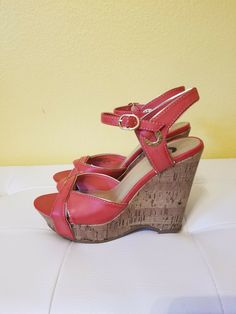 G by guess women shoes. Shipped with USPS Priority Mail. G by Guess Orange Wedge Sandals GG Island Open toe All man made material Cork wedge Buckle closure. Heel height: 4.5" Does not come with shoe box but will ship in protective cardboard box. Thanks for looking  😀 Penelope Garcia, Orange Wedges, Guess Women, Platform Wedge Sandals, Platform Wedge, Platform Wedges, Cork Wedge, Cardboard Box, Shoe Box