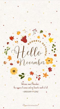 the goodbye card for hello november