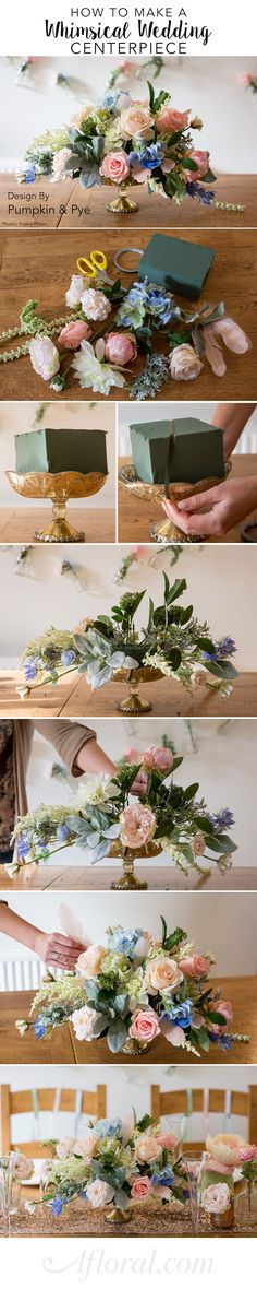 several pictures of flowers and leaves on a table