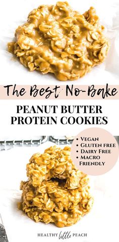 the best no bake peanut butter protein cookies