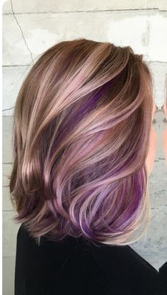 Purple Blonde Hair, Balage Hair, Best Ombre Hair, Halloween Hairstyles, Underlights Hair, Peekaboo Hair, Hair Balayage, Short Hair Color, Ombre Hair Color