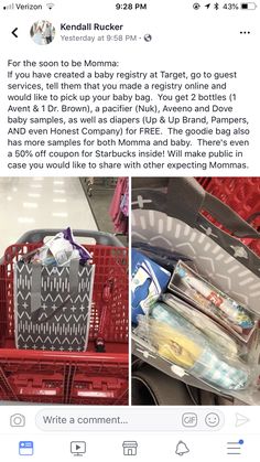 an instagramted photo shows the contents of a shopping cart