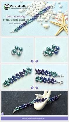 instructions to make beaded bracelets with pearls