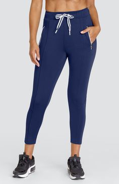 Eleanor Noir Black Jogger from our Tail Active Collection. Tail Activewear is the industry leader in women's and ladies golf, tennis, and active fashion. Free Shipping on orders $150 or more. $5.95 Flat Rate Shipping and Returns. Satisfaction Guaranteed. Casual Stretch Activewear For Golf, Fitted Athleisure Activewear For Golf, Stretch Athleisure Activewear For Golf, Athleisure Activewear For Golf, Navy Sporty Activewear For Jogging, Moisture-wicking Athleisure Activewear For Golf, Tennis Whites, Tennis Tops, Blue Joggers