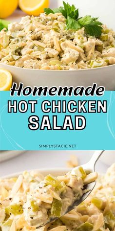 this homemade hot chicken salad is the perfect side dish for any meal it's loaded with lots of flavor