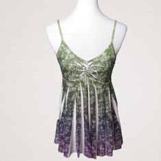 Mudd Spaghetti Strap Top. Brand New Never Worn. Adjustable Straps. Super Cute Tie Dye Look. Juniors Medium Purple Tank Top With Built-in Bra For Summer, Green Tank Top With Straps For Beach, Green Tank Top For The Beach, Green Summer Camisole With Built-in Bra, Green Strappy Beach Top, Summer Festival Camisole With Spaghetti Straps, Summer Purple Tank Top With Built-in Bra, Purple Summer Camisole For The Beach, Purple Summer Camisole For Beach