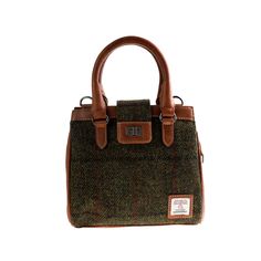 Model: 4536T_L_DARK GREEN CHECK / TAN Scottish Jewellery, Cashmere Blanket, Kilt, Hand Bag, Lowest Price, Dark Green, United Kingdom, Handbags, Green