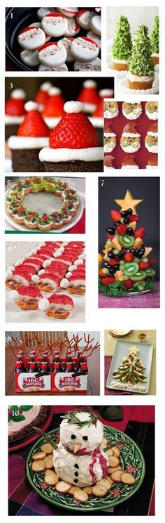 a collage of christmas desserts and pastries