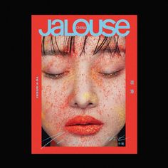 a woman with freckles on her face is featured in the cover of jalouse magazine