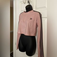 Brand New And Never Used With Tags Attached. Nude/Peach Shirt Has A Color Faded Look For Style And Was Purchased This Way. Size Xl. Retail Price $50. Purchased At Nordstrom. Adidas Long Sleeve Tops For Spring, Adidas Long Sleeve Spring Tops, Adidas Cotton Long Sleeve Top, Adidas Long Sleeve Cotton Top, Pink Adidas Crew Neck Top, Adidas Bra, Adidas Farm, Cropped Quarter Zip, Adidas Long Sleeve