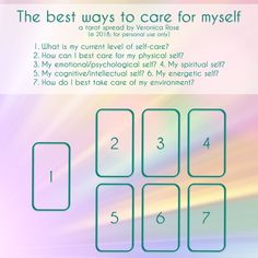 the best ways to care for myself info sheet is in green and blue