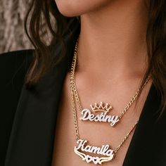 Make a statement with our new double plated collection! Personalize this figaro chain with your name, the name of a loved one, or a special word. Crafted from 18K gold and silver plating, this piece is made to last. Details: Personalize With: Names, Numbers, or Words. Pendant Size varies by name (3.5cm-5cm) Matching Figaro Chain Closure: Lobster Clasp Special Words, Figaro Chain, Figaro Chains, Rose Gold Metal, Precious Jewelry, Personalized Necklace, Gold Plated Silver, Name Necklace, Gold And Silver