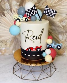 Racing Cars Birthday Cake, Cakes Cars Birthday, Need 4 Speed Birthday Party Cake, Race Car 1st Birthday Cake, 3rd Birthday Car Theme, Fast One Cupcakes