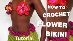 HOW TO: crochet flower bikini EASY STEPS FOR BEGINNERS #flowerbikini #bikini How To Make Bikinis Diy, Crochet Beach Wear Pattern, Crochet Swimsuits Pattern, Crochet Beach Wear, Crochet Baby Sweaters, Crochet Tutorial Pattern, Womens Crochet Patterns, Crochet Clothing And Accessories