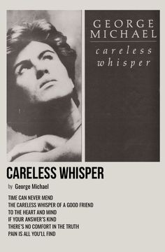 an advertisement for the book careless whisper by george michael