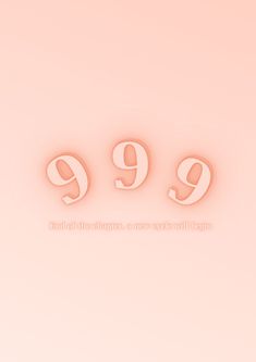 an image of the number 999 on a pink background