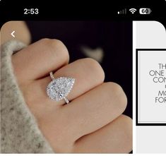 a woman's hand with a ring on it and the words, the one that comes out of money for her