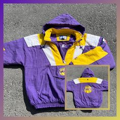 Size: L 90s Nba, Pullover Half Zip, Starter Jacket, Half Zip Jacket, Vintage Los Angeles, Satin Jacket, Satin Jackets, Cool Jackets, Line Jackets