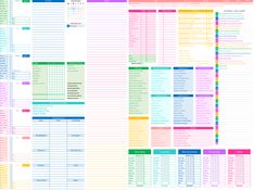 the printable planner is shown in three different colors and sizes, including one for each month