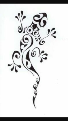 an ornate lizard tattoo design on a white background