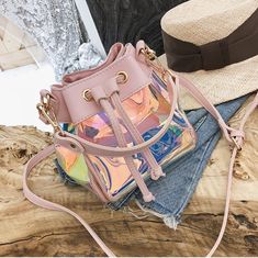 Beautiful Hologram Laser Crossbody Shoulder Bag sold by KoKo Fashion on Storenvy Pink Holographic, Marc Jacobs Handbag, Jelly Bag, Bucket Handbags, Transparent Bag, Punk Jewelry, Clear Bag, Chic Bags, Women Bags Fashion