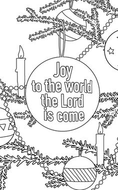 a christmas ornament with the words joy to the world, the lord is come