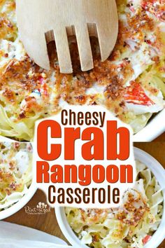 this cheesy crab rangoon casserole is an easy and delicious side dish