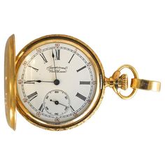 weighs 47.80 Grams And Measures 1.6 Antique Formal Watches With Stopwatch, Classic Gold Stopwatch Watch Accessories, Classic Gold Watch Accessories With Stopwatch, Timeless Formal Watches With Stopwatch, Classic Formal Watch Accessory With Stopwatch, Waltham Watch, Pocket Watch, Origami, Jewelry Watches