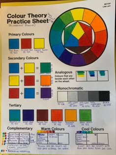 the color theory chart for an art project