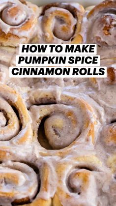 cinnamon rolls with icing in a pan