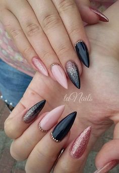 Pretty Nail Designs Acrylics, French Pedicure, Solid Color Nails, Black Acrylic Nails, Colorful Nails, Pretty Nail Designs, Makijaż Smokey Eye, Elf Makeup, Nails Desing