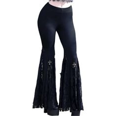 SKU:1005004894315170 Style: Gothic Waist Type: HIGH Decoration: Cut Out Elasticity: Slight Stretch Fabric Type: Knitted Pattern Type: Solid Pant Style: Flare Pants Material: COTTON Material: Polyester Fit Type: Slim Fit Length: Ankle-Length Pants Closure Type: Elastic Waist Gender: Female / Adult Front Style: Flat Gothic Black Bottoms For Fall, Gothic Black Flare Bottoms, Gothic High Waist Stretch Pants, Gothic Black High Waist Pants, Black Gothic Pants For Party, Gothic Stretch Trousers, Black Gothic Party Pants, Gothic Black Full Length Pants, Edgy Black Flare Pants