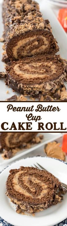 this peanut butter cup cake roll is so easy to make