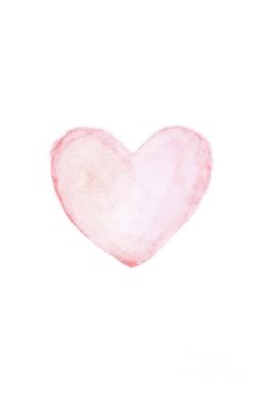 a watercolor drawing of a pink heart