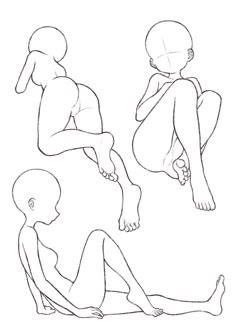 an outline drawing of a person sitting on the ground with one foot up and another leg down