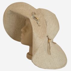 This item is not available. This item is made to order. Size is made to order. Please do not forget to indicate the size of the head. The hat is made of undyed linen. Wide brim to protect the face and shoulders from the sun. The brim of the hat can be raised and secured with a brooch. Decor - natural cord, large beads, chain. Hat with lining. Adjustable Wide Brim Sun Hat, Natural Color Hat With Curved Brim, Natural Color Curved Brim Hat, Adjustable Curved Brim Cloche Hat With Upf 50+, Adjustable Cloche Hat With Upf 50+ And Curved Brim, Elegant Handmade Sun Hat For Vacation, Curved Brim Sun Hat For The Kentucky Derby, Travel Sun Hat With Curved Brim, Lightweight Flat Brim Cloche Hat For Beach