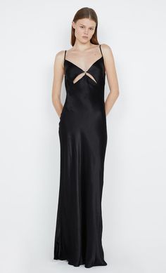 Margaux Maxi Dress in black formal by Bec + Bridge Satin Dress Long, Bec Bridge, Prom Dress Shopping, Brides And Bridesmaids, V Neckline, Satin Dress, Long Dresses, Black Maxi Dress, Guest Dresses