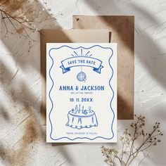 save the date card on top of a table