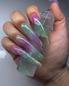 Nails Baddie, Cleansing Pads, Pretty Nail Designs, Baddie Nails, Nails 2022, Design Consultation, Rainbow Fluorite, Long Acrylic Nails, Pink Stone