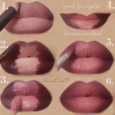 Makeup Bibir, Teknik Makeup, Make Up Diy, Makeup Contouring, Bentuk Alis, Make Up Foundation, Mekap Mata, Makeup Tip, Lip Makeup Tutorial